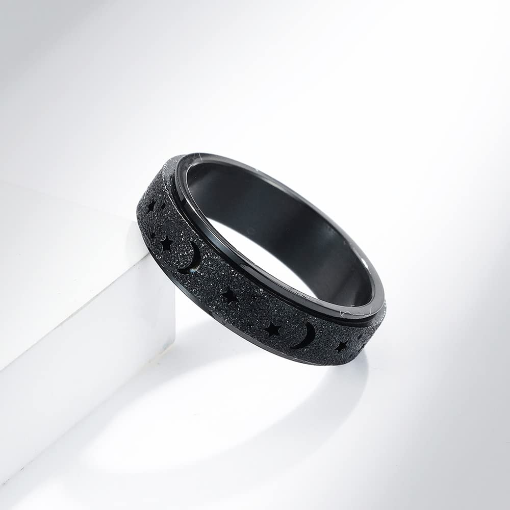 Black Spinner Ring Fidget Toy (Stainless Steel)