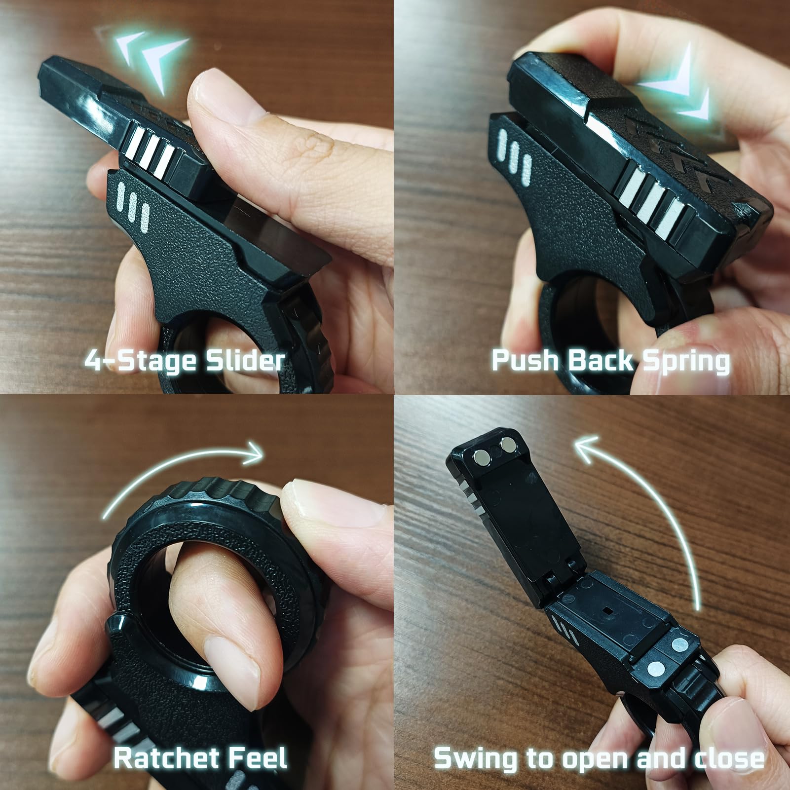 Ography Fidget Toy Gun (Black Sliver)
