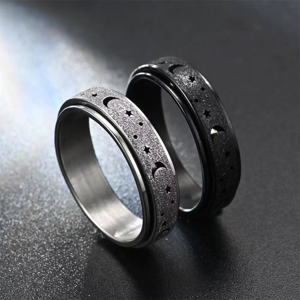 Black Spinner Ring Fidget Toy (Stainless Steel)